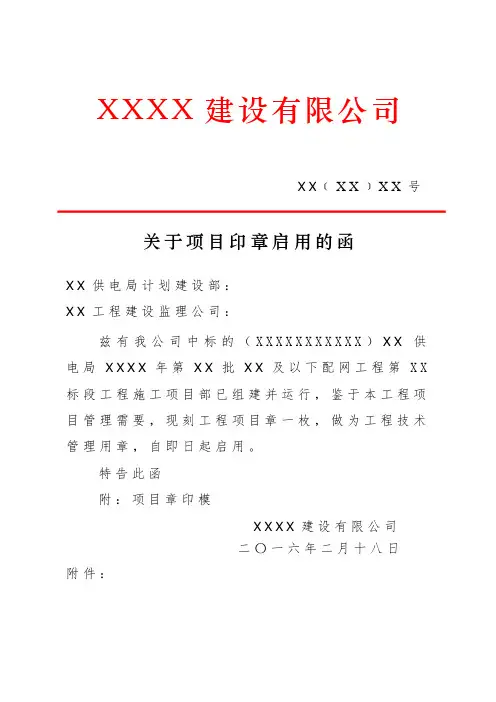 项目章启用函