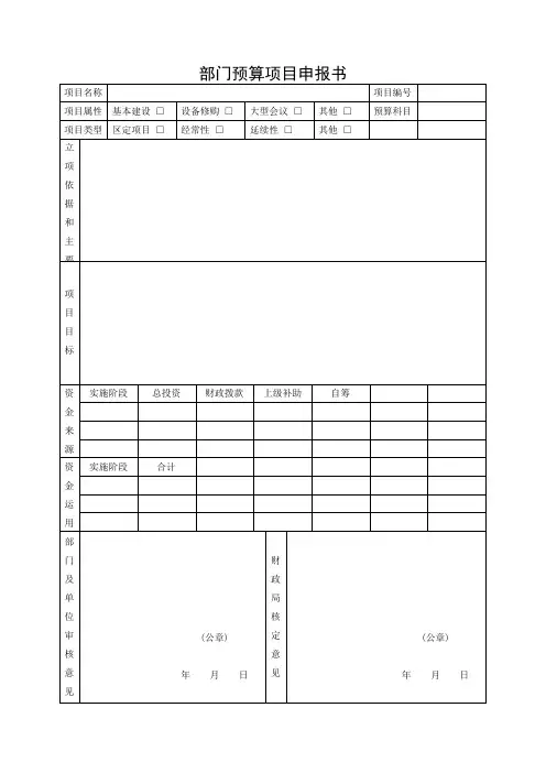 项目预算书