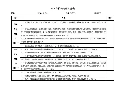 2017年校长考核打分表