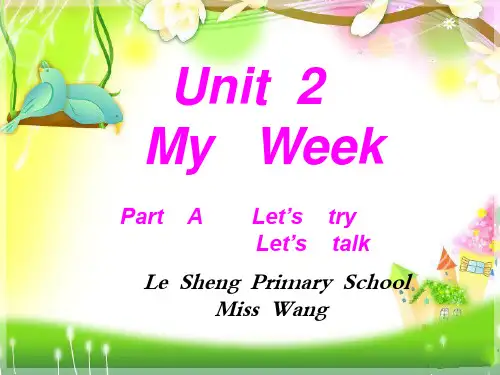 人教版五年级上册英语 Unit2 My week A Lets talk 教学课件
