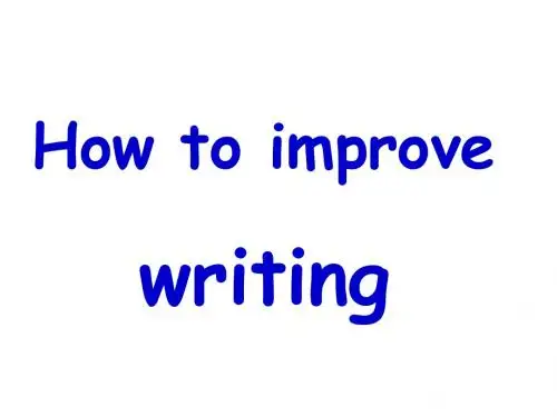 How to improve writing