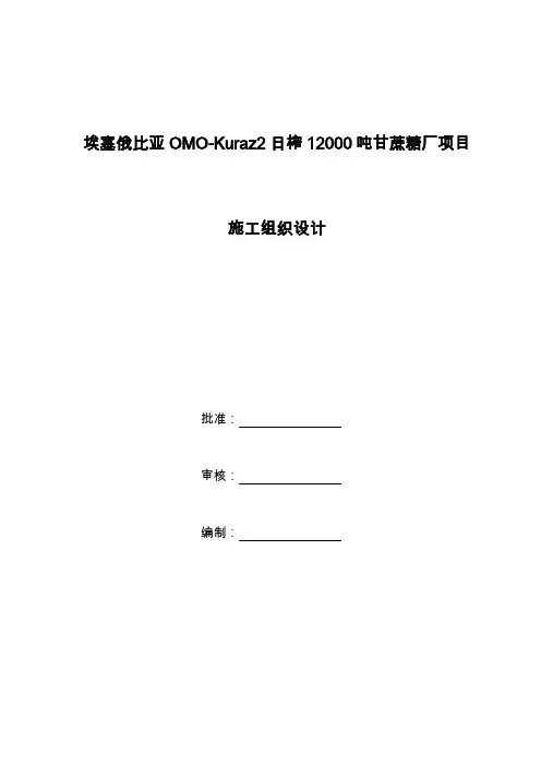 7月5日埃塞俄比亚OMO-Kuraz2 日榨12000吨甘蔗糖厂项目施工组织设计(修改版)