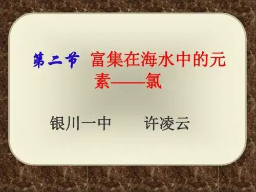 高一化学富集在海水中的元素-氯