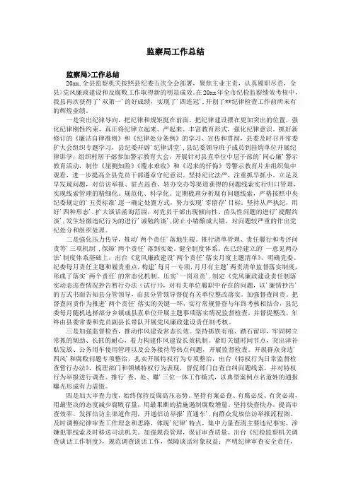 监察局工作总结