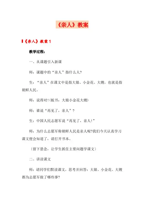 《亲人》教案