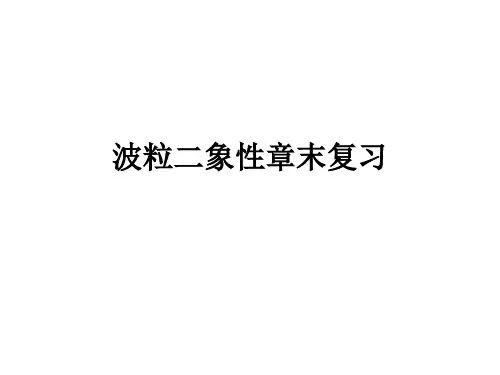 物理选修35人教版第十七章波粒二象性章末复习