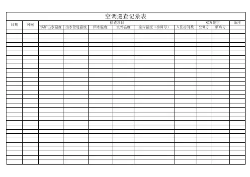 空调巡查记录表