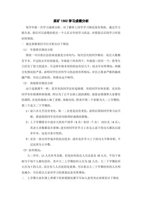 班级学习成绩分析
