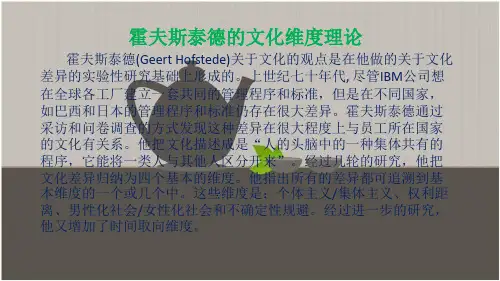 霍夫斯泰德的文化维度理论
