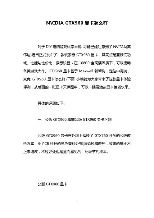 NVIDIA GTX960显卡怎么样
