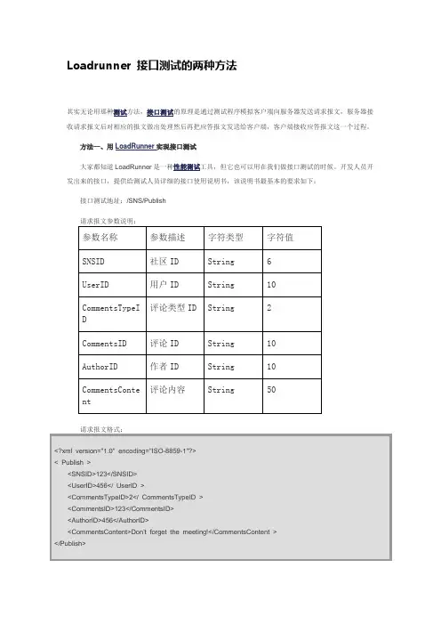 Loadrunner 接口测试的两种方法
