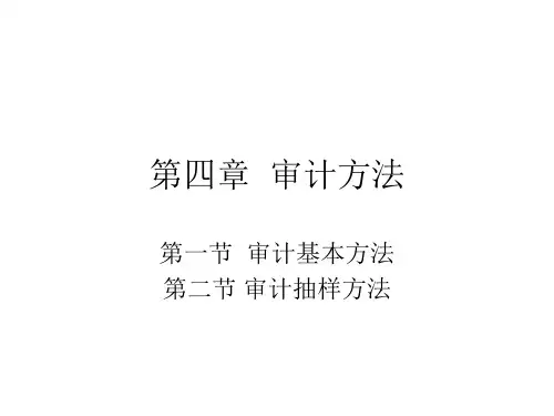 审计第四章 审计方法