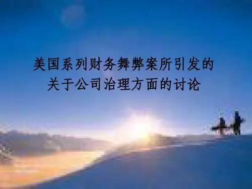 美国系列财务舞弊案所引发公司治理问题