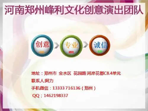 郑州峰利高端创意演出团最新节目ppt
