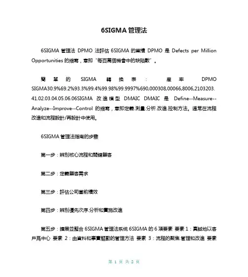 6SIGMA管理法