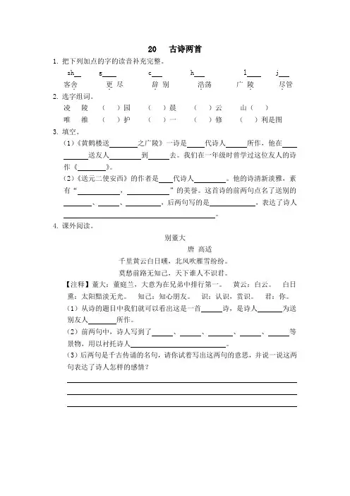 20   古诗两首