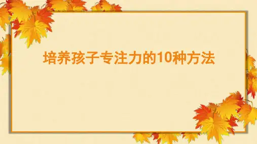 如何培养孩子的专注力