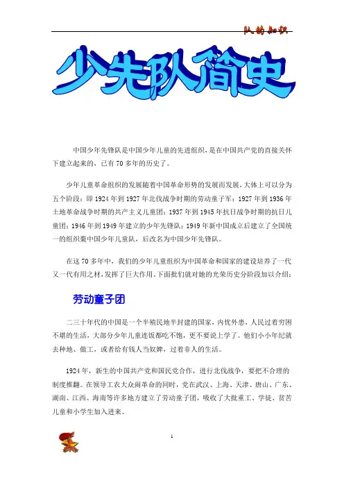 少先队简史、五旗简介
