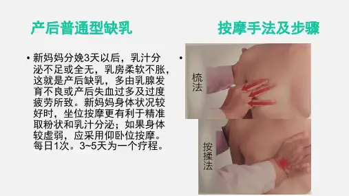 产后普通型缺乳,催乳按摩手法 一、 1 1-21