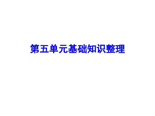 第五单元基础知识整理