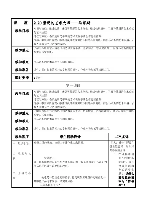第02课 20世纪的艺术大师——马蒂斯