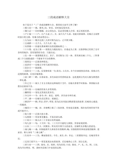 三的成语解释大全