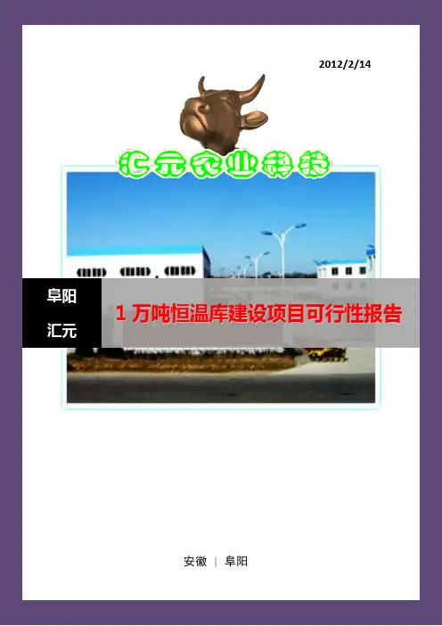 万吨冷库项目可行性报告