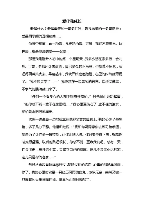 中考作文：爱伴我成长作文600字