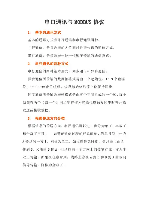 串口通讯与MODBUS协议