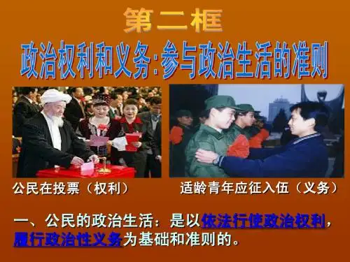 1.2《政治权利和义务：参与政治生活的准则》课件