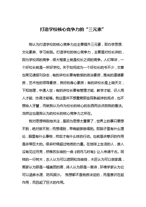 打造学校核心竞争力的