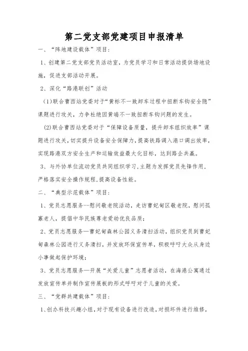 党建申报项目 修改版