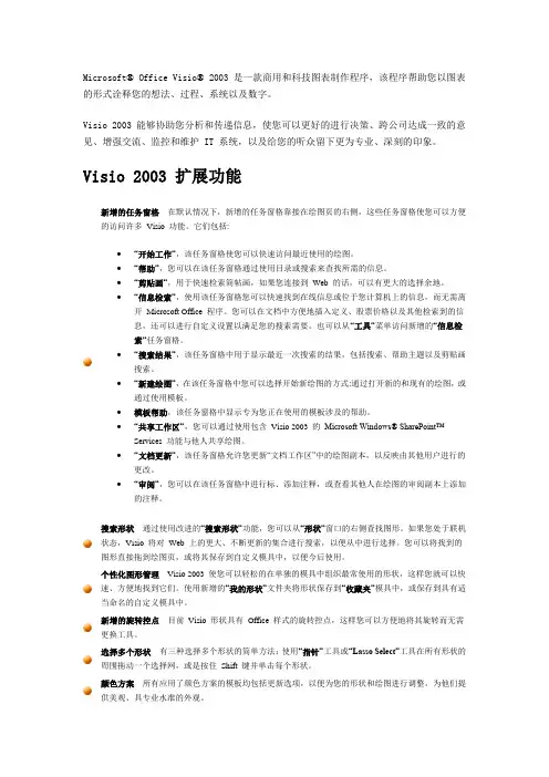 MicrosoftR Office VisioR 2003 是一款商用和科技图表制作程序,该程...