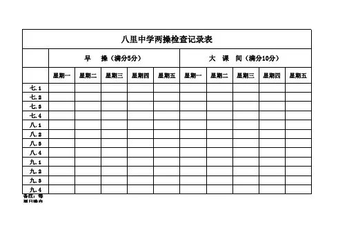 八里中学两操检查记录表