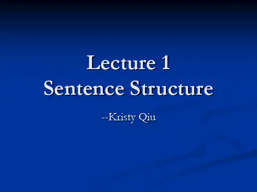 1 Sentence Structure