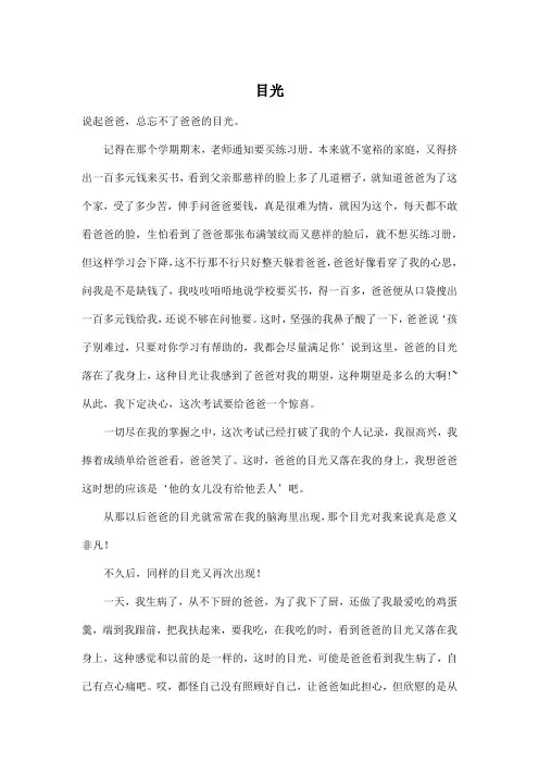 目光_初中初二作文700字
