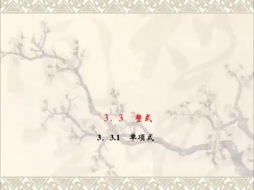 七年级数学上册3.3.1单项式习题课件(新版)华东师大版