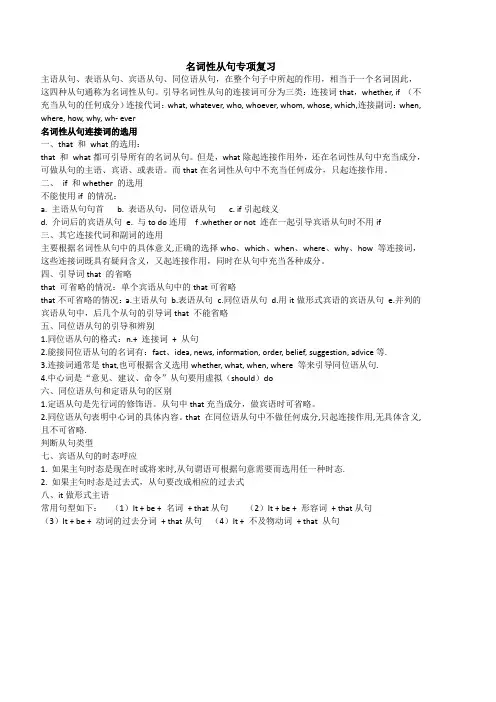 高中英语名词性从句讲解与专项练习(含答案)