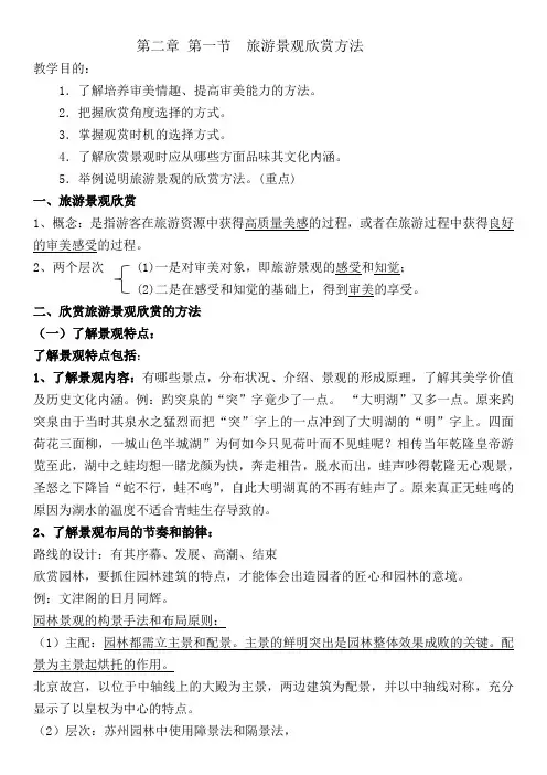 旅游景观欣赏方法 2