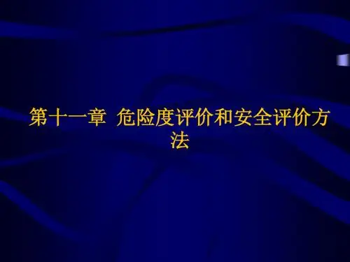 第十一章 危险性评价与管理