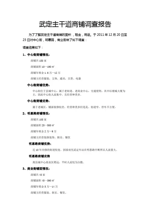 商铺调查报告