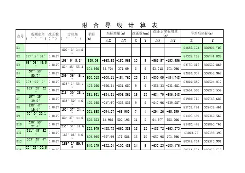 附合导线计算