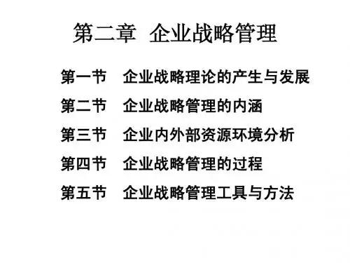 第二章 企业战略管理