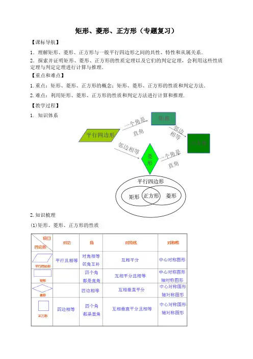 新华东师大版八年级数学下册《19章 矩形、菱形与正方形  复习题》教案_0