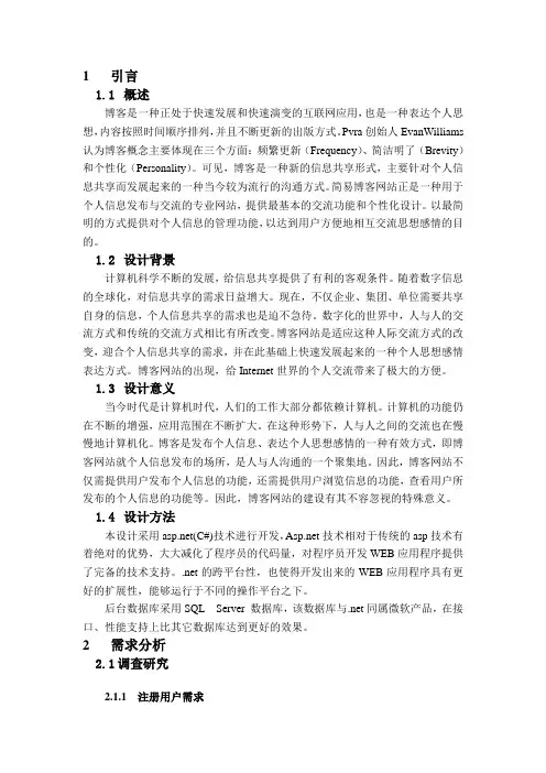 博客网站说明