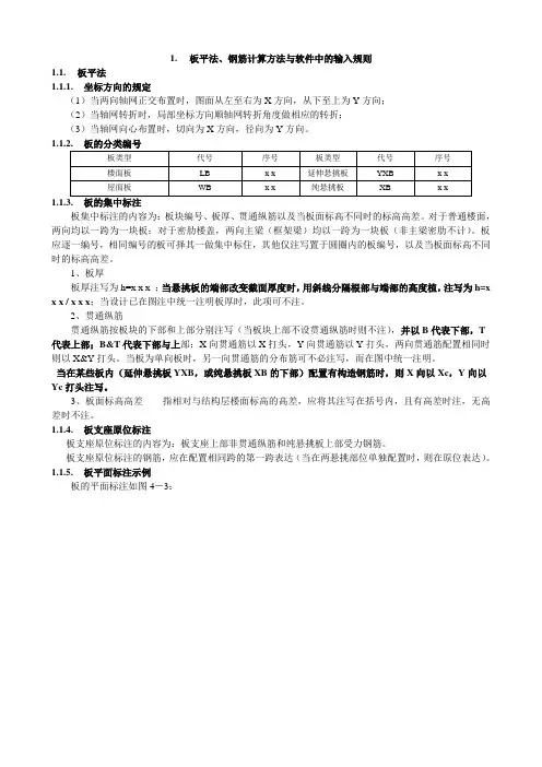 1板平法、钢筋计算及软件应用