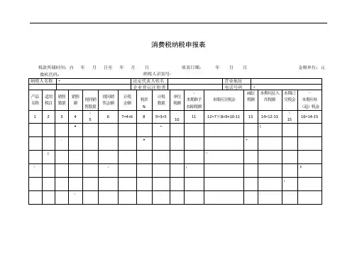 消费税纳税申报表及填表说明