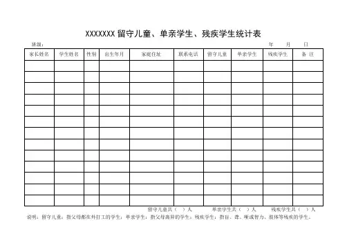 三类儿童统计表