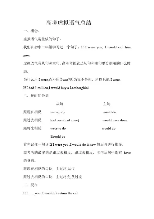 高考英语虚拟语气总结