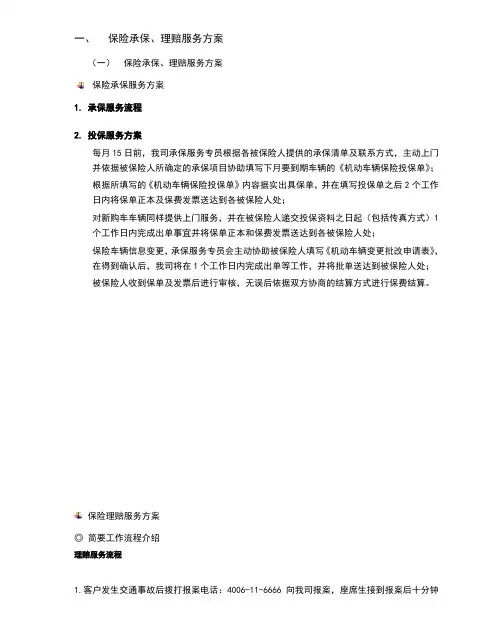 保险承保、理赔服务方案